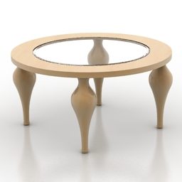 Round Wood Table Barri 3d model