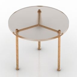 نموذج مخلب الطاولة المستديرة الزجاجي ثلاثي الأبعاد