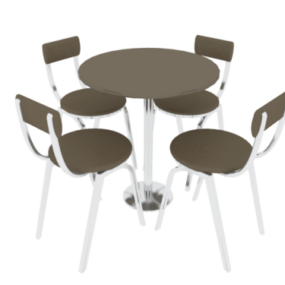 Conjunto de cadeiras redondas para mesa de centro modelo 3d