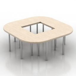Conference Table Round Shaped 3d model