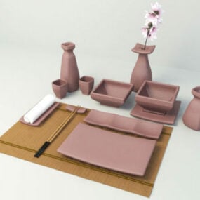 כלי שולחן תה למטבח דגם תלת מימד