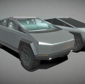 Graues Tesla Cybertruck 3D-Modell