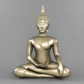 Ταϊλανδικό χρυσό άγαλμα Μποντισάτβα τρισδιάστατο μοντέλο