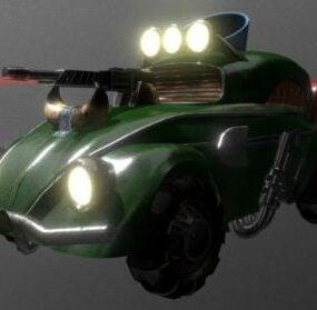 Roach Gun Car Vw Beetle Style 3d-modell