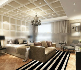 Royal The Spacious Bedroom Interior 3D-malli