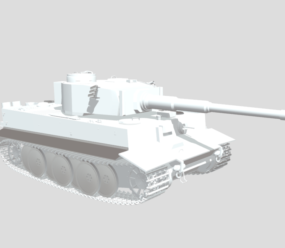 टाइगर टैंक Lowpoly 3d मॉडल