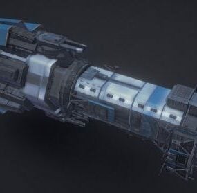 Kosmická loď s 3D modelem planety