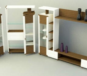 Tv Cabinet System With Shelves 3d model