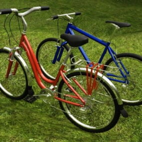 Dos bicicletas de ciudad y montaña modelo 3d