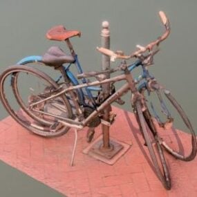 Modelo 3D de duas bicicletas antigas