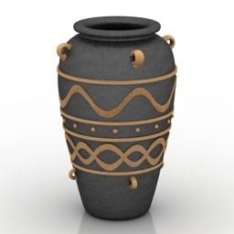 陶器花瓶米诺斯图案3d模型