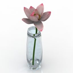 Glass Vase Lotus 3d model