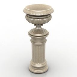 Garden Decor Stone Vase 3d model