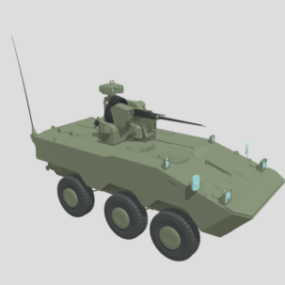 3д модель лёгкого танка с пушкой