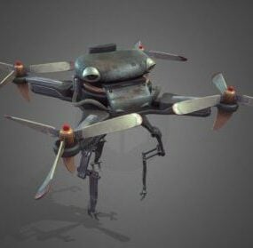 3д модель научно-фантастического бот-дрона