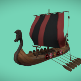 Antikes Wikingerschiff V1 3D-Modell