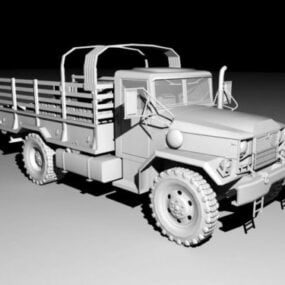 Modello 3d di veicolo militare vintage per camion