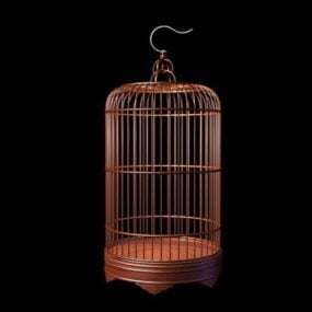 Old Wooden Bird Cage 3d model