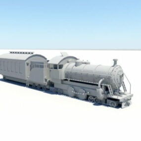 โมเดล 3 มิติของรถไฟไอน้ำ