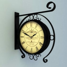 Antique Wall Clocks Decoration V1 3d model