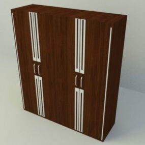 Wood Wardrobe Elegant Design 3d model