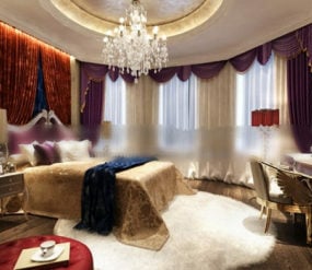 Wedding Bedroom Round Ceiling Interior 3d model