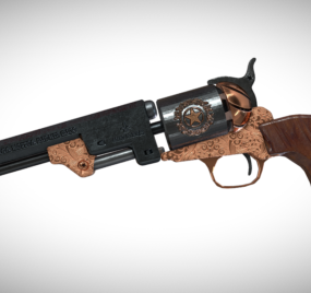 Modelo 3d de revólver vintage ocidental