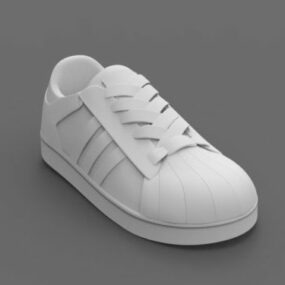 White Sneakers Shoe 3d model