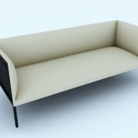 ספה לבנה דגם תלת מימד בעיצוב מודרני
