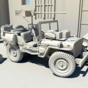 Vehículo militar Willys Jeep modelo 3d