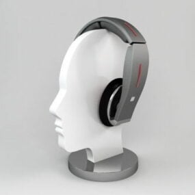 Wireless Headphones On Stand 3d model