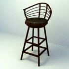Black Bar Chair Wooden Frame