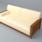木製クリームソファ家具