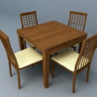 Wooden Square Table Dining Set