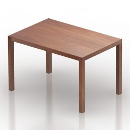 Puinen suorakaiteen muotoinen pöytä 3d-malli