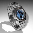 Blaue Chronographen-Armbanduhr