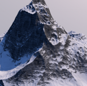 Bergzicht met meer 3D-model