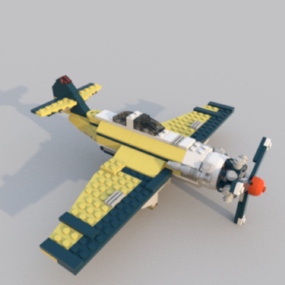 Small Propeller Airplane 3d model