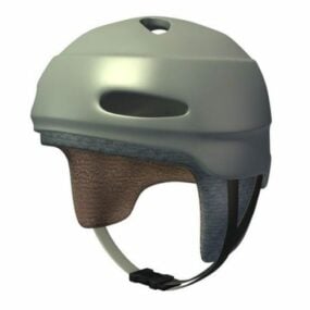 Modelo 3d de capacete de bicicleta cinza
