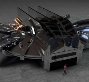 نموذج سفينة شراعية كلاسيكية كبيرة ثلاثية الأبعاد