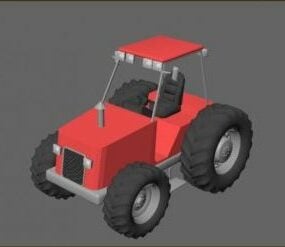 Tracteur agricole rouge modèle 3D