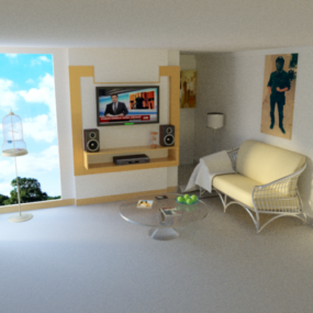Room With Simple Furniture 3d model