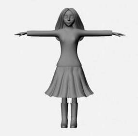 Girl Character Set 3d model