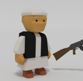 Lowpoly Cartoon Soldier Rigged V1 3d model
