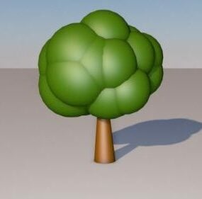 Lowpoly Modello 3d dell'albero circolare