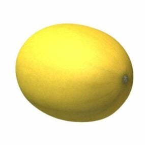 Modelo 3d de cor amarela de fruta