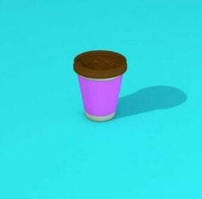 כוס קפה מפלסטיק דגם תלת מימד