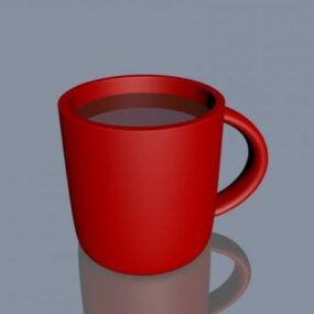 Red Plastic Tea Cup 3d model