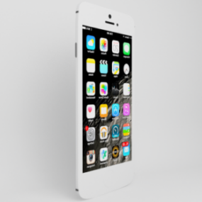 Modello 3d di iPhone bianco