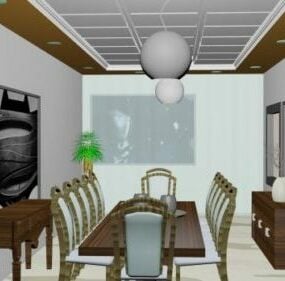Old Style Dinning Room 3d-modell